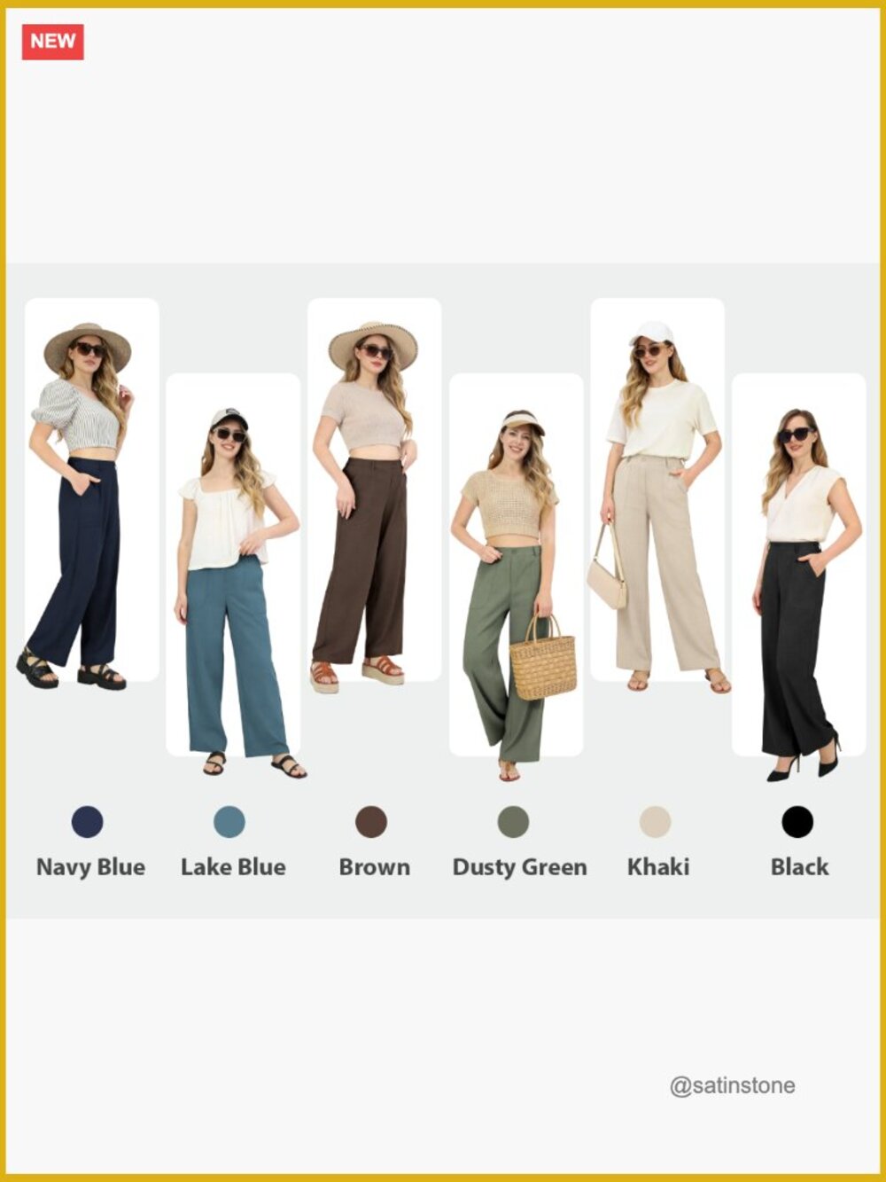High Waisted Wide Leg Linen Cotton Blend Pants Pull On - Picture 7 of 7
